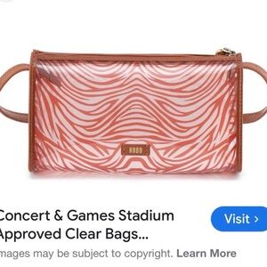 HOBO Coral Zebra-Print Clear Crossbody with Tan Trim